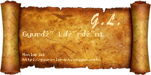 Gyuró Lóránt névjegykártya